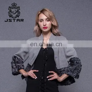 Hot Sale Factory Directly Women Grey Cashmere Coats thumbnail-1