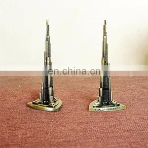 Vintage Decor Metal Craft Retro Antique Bronze Burj Khalifa Model Home Decoration thumbnail-5