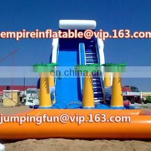 Hot Sale Palm Tree Inflatable Medium Slide With Pool ID-SLM007 thumbnail-1