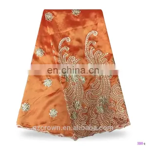 High Quality Raw Silk George Lace Fabric With Sequins Indian Raw Silk George Fabrics S170307002 thumbnail-4