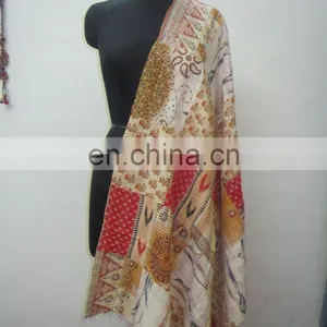 Indian Kantha Scraves Women Neck Wrap Printed New Kantha Shawl Handmade Hijab thumbnail-1
