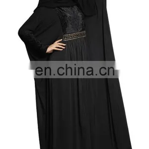 2017 Velvet Lycra (Stretchable) Dubai Style Free Size Abaya (Islamic Wear Abhaya Burkha) thumbnail-4