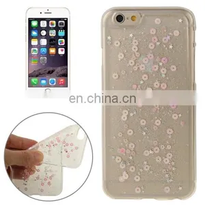 Transparent Star Sequins Flash Powder Series TPU Protective Case for IPhone 6(Pink) thumbnail-1