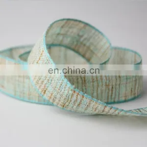 1.5 Inch Hot Sale Simulated Linen Ribbons in Factory Price thumbnail-1