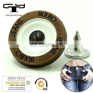 New Style Metal Plated Two Parts Brass Jeans Button for Garment Accessories thumbnail-2