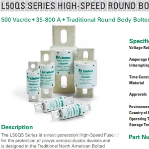 L50QS050.T , Littelfuse , POWR Fuse , SPEED Fuse thumbnail-1