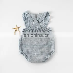 Infants & Toddler Fashion Clothes Cotton Princess Baby Girls Ruffle Knit Romper thumbnail-3