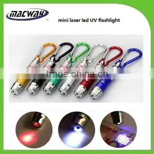 Promotion Metal Laser LED UV Keychain Light Flashlight thumbnail-1