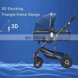 Wholesale Cheap Travel System Luxury Baby Stroller 3 in 1 With Carrycot and Carseat thumbnail-5