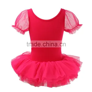 Wholesale Puffy Sleeves Leotard With Short Ballet Performance Tutus For Kids thumbnail-4