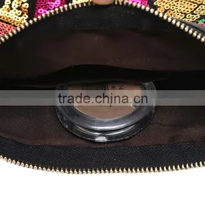 High Quality Glitter Cosmetic Bag, OEM Glitter Faux Leather Cosmetic Pouch,ladies Glitter Clutch Bag,ladies Leather Vanity Bag thumbnail-6