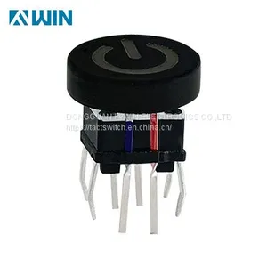 RGB PCB Tact Switches With 10mm LED Tactile Power Legend Cap thumbnail-1