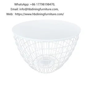 Round Wire Loophole Storage MDF Side Table thumbnail-1