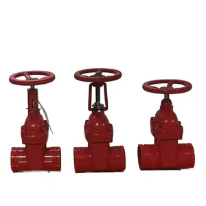 ANSI Gate Valve Red Air Defense Grooved End C515 Z45X-16 Rising Stem Resilient Seated Seal Manual Dark Wedge Yoke (OS&Y) thumbnail-1