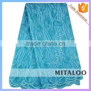 Mitaloo Mint Green Sequin Organza Lace Fabric for Wedding Dress MOG0187 thumbnail-3