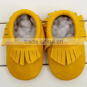 2016 Fashion Style Tassel Leather Shoes Full Cowhide Infant Baby Shoes Newborn Soft Bottom Prewalkers thumbnail-4