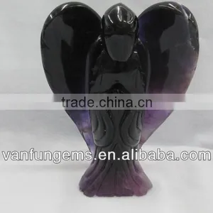 Natural Fluorite Carved Angle thumbnail-1