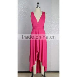 Women Bridesmaid Solid Wrap Convertible Multi Way Long Maxi Dress For Cocktail Gown thumbnail-6