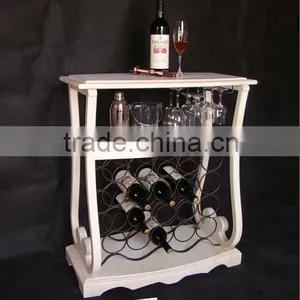 Trend Style Shabby Chic Wood Wine Shelf for Living Room thumbnail-1