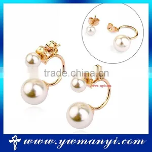 Yiwu Factory Wholesale Newest Double Pearl Earring Jewelry for Girls thumbnail-1
