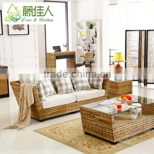 Vintage Leisure Style Real Rattan Wicker Living Room Sofa Furniture Set thumbnail-2