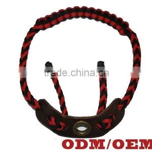 Red Archery Bow Sling Braided Bow Sling Paracord Wrist Bow Sling for Compound Bow thumbnail-1