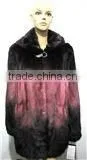 Dyed Color Long Mink Fur Coat thumbnail-1