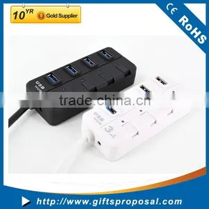 Factory Supply Portable Fashional Cute 5 Gbps Usb Wireless Hub 3.0 Hub 4 Port With Individual Switch thumbnail-1