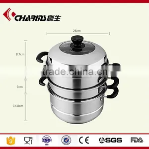 Multi-purpose Three Layers Large Stainless Steel Food Steamer thumbnail-2