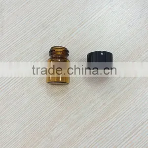 2ml Amber Glass Vial Tube Bottle With Black Cap thumbnail-1