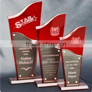 Custom Different Shape Black Bottom Clear Acrylic World Cup Soccer Trophy With Various Size thumbnail-2
