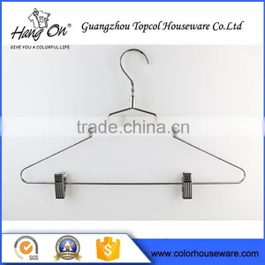 China Supplier Chrome Plated Metal Wire Hanger With Clips thumbnail-1