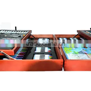 Double Layer Big Wooden Box Art Set 146pcs Gift Art Set in Wooden Case thumbnail-2