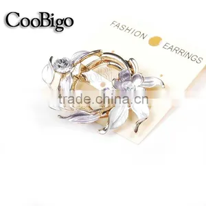 Fashion Jewelry Charming Jasmine Flower MC STONE Women Brooches Pin Gift Corsage Dresses Hijab Scarf Apparel Accessories thumbnail-4