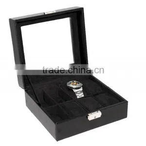 Exquisite Custom Makeing Black Pu Leather Watch Storage Box thumbnail-4