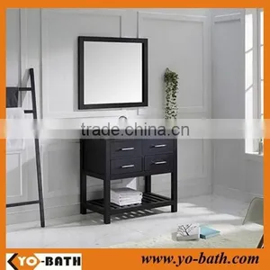 36 Inch Solid Wood Black Contemporary Bathroom Cabinet thumbnail-1