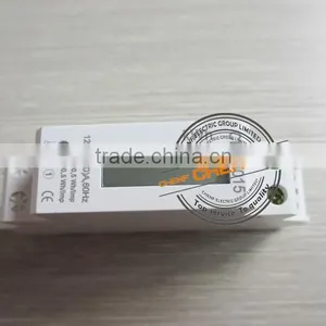 High Quality 120v 60hz 35mm Standard Din Rail Wattmeter , Solar System Use Single-phase Power Watt Meter thumbnail-2