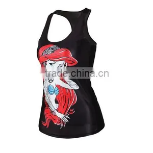 Red Hair Girl 3D Graphic Printed Women Casual Vest Camisole Top thumbnail-3