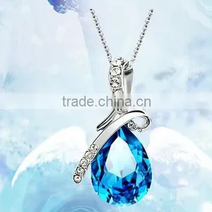 Women Jewelry Necklace Fashion Crystal Pendant Alloy Ailver Bracelet Chain thumbnail-1