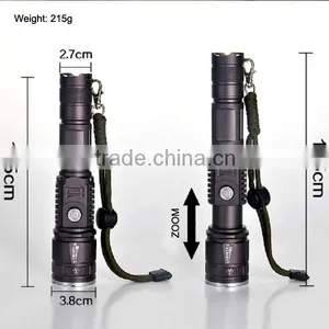 6611 Classic Hidden USB Rechargeable T6 LED Police Flashlight Power Bank 2600 thumbnail-4