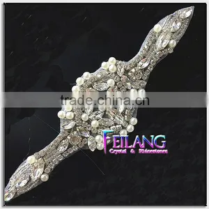 Beads Crystal Rhinestone Applique Bridal Sashes and Accessories thumbnail-1