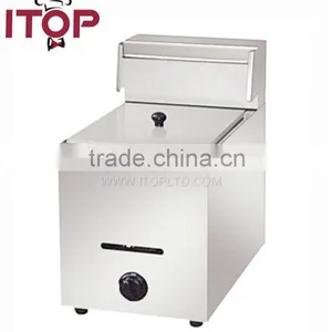 1-Tank 1-basket Natural Gas Chip Deep Fryer Oil Filter Machine thumbnail-2