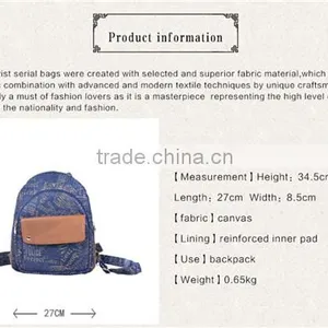2016 New Arrival Wholesale Teenage Girls Canvas Backpack thumbnail-5