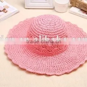 2016 Fashion Beach Hot Sale Young Girl Raffia Straw Hat Factory Direct Latest Cheaper OEM Raffia Straw Hat Wholesale thumbnail-3
