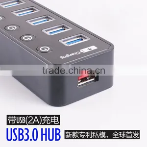 Good Quality 7 Port Usb 3.0 Hub+1 Intelligent Quick Charging Port With Individual Switch and LED Coorespond thumbnail-4