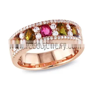 925 Silver China Ring, Charming 925 Silver Ring With Colorful Stones thumbnail-2