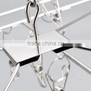Clips Durable Fold Hanging Laundry Stainless Steel Clothes Drying Rack Hanger thumbnail-4