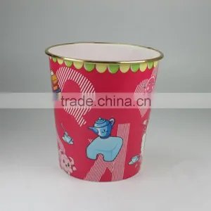 Plastic Waste Bin With Golden Edge thumbnail-1