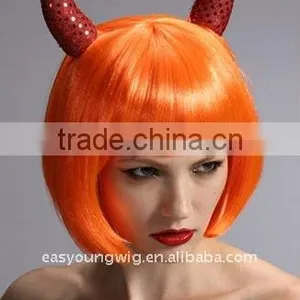 Cheap Yellow Synthetic Party Wig, Canival Wigs,Halloween Wig, Witch Wig thumbnail-2