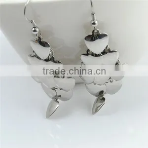 2017 Latest Stainless Steel Siver Multilayer Heart Charm Earring Pendant Jewelry thumbnail-3